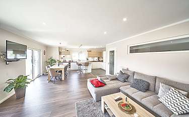 Bungalow 142 Offener Wohn- und Essbereich