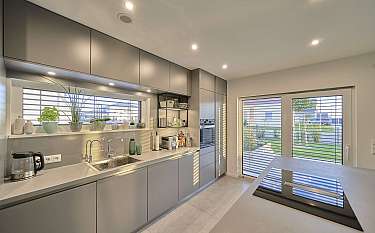 Modern 202 Moderne graue Küche